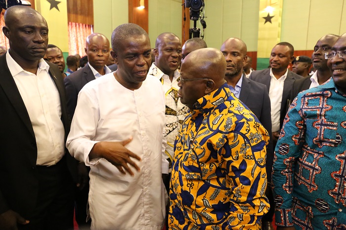 President Akufo-Addo interacting with a section of the press after the meeting